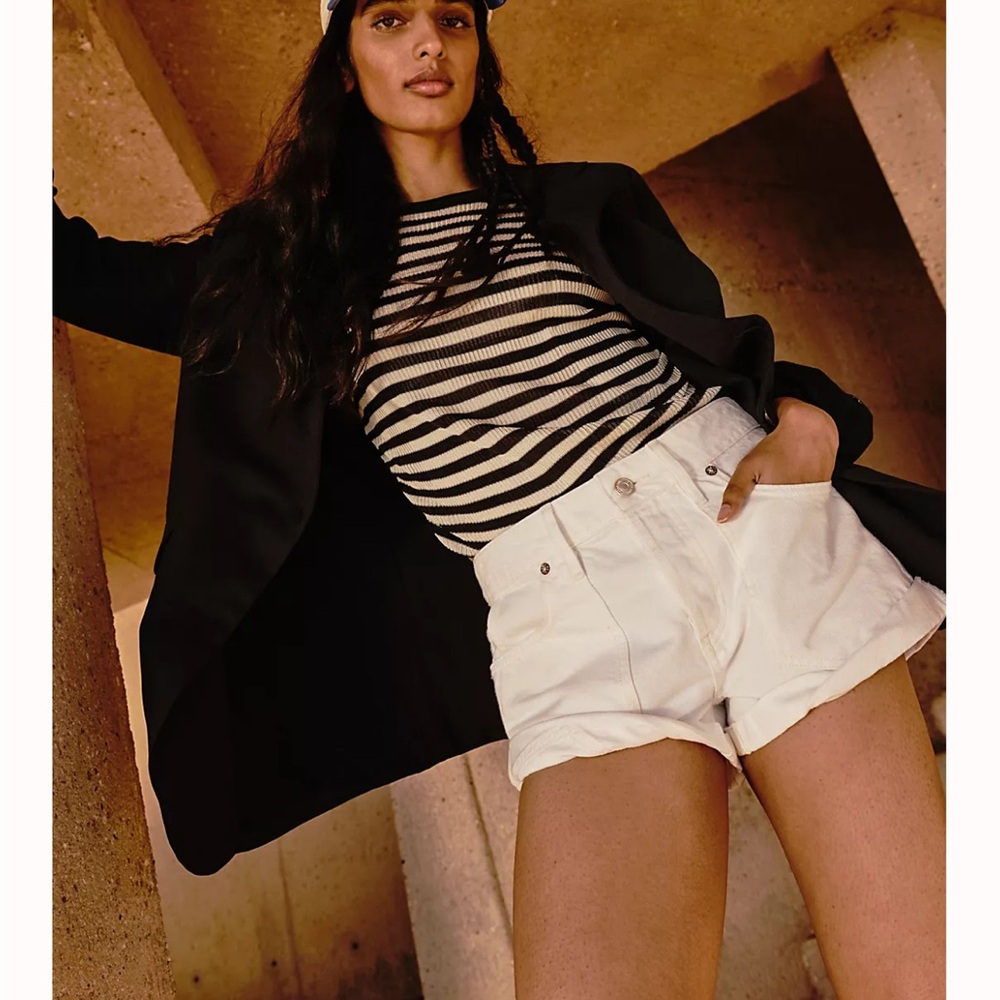 Free people white jean shorts